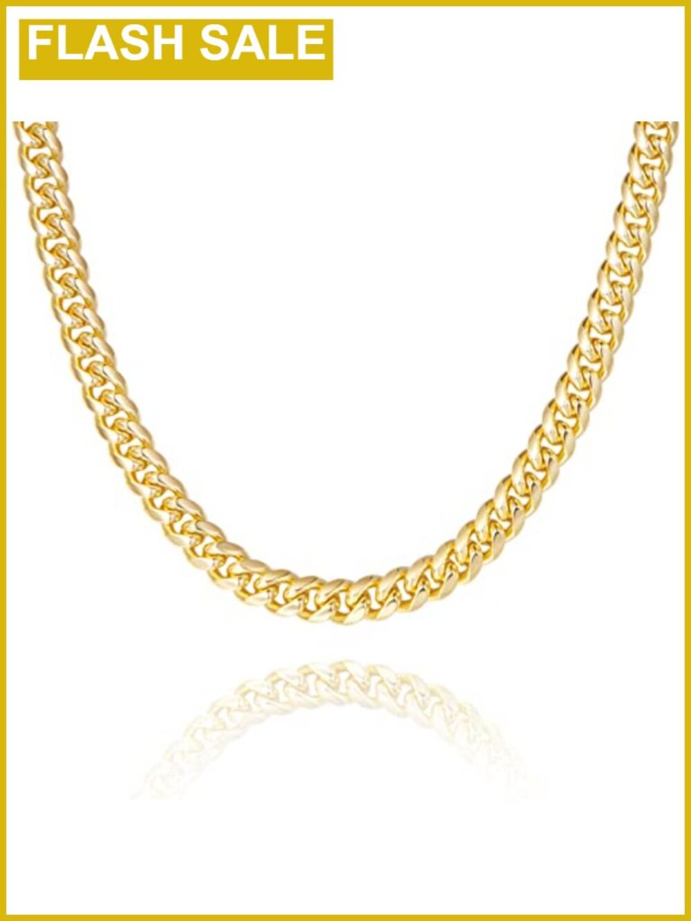 14k Gold Plated Stainless Steel Cuban Chain Choker Adjustable Necklace